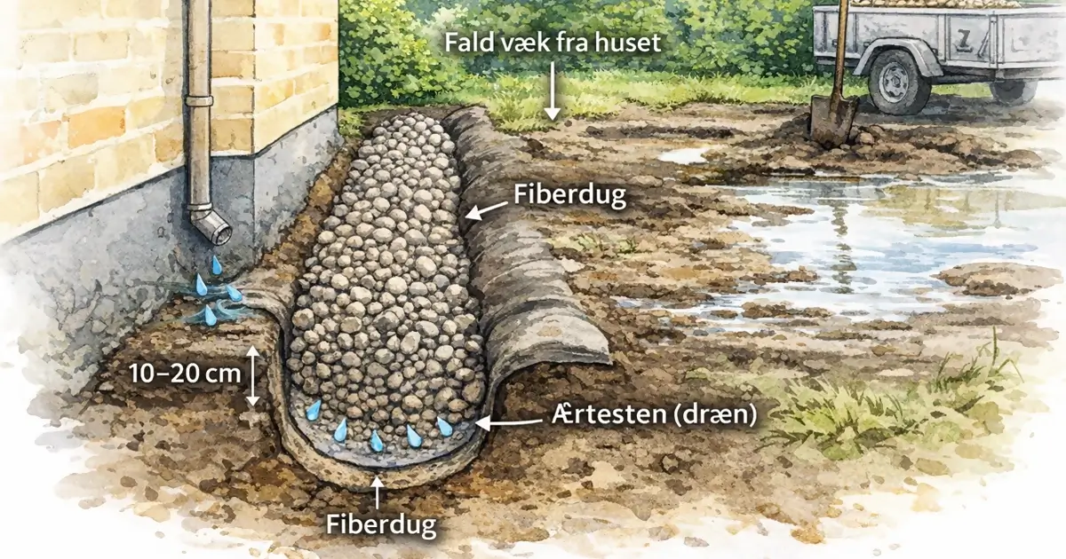 Dræn med ærtesten - illustration
